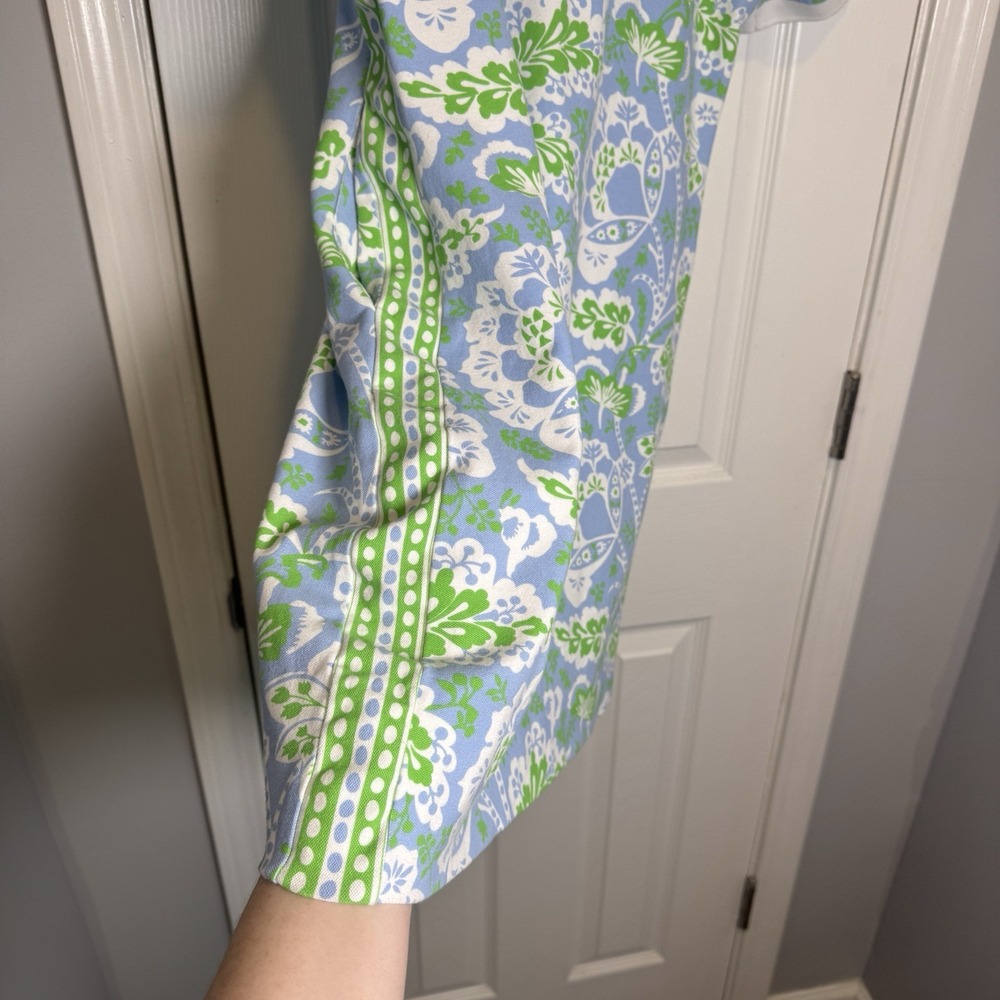 Gretchen Scott Dress Serve It Up Flora Periwinkle Stretchy Jersey Women's Medium - Picture 7 of 10